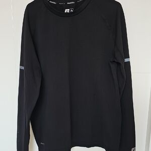 Russell Athletic Dri Power Black Long Sleeve Tee Boys Sz L 10-12